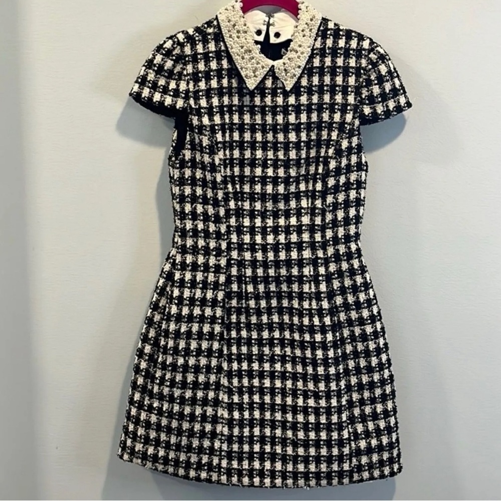 Alice + Olivia fall black and white checkered dress brand new w tags